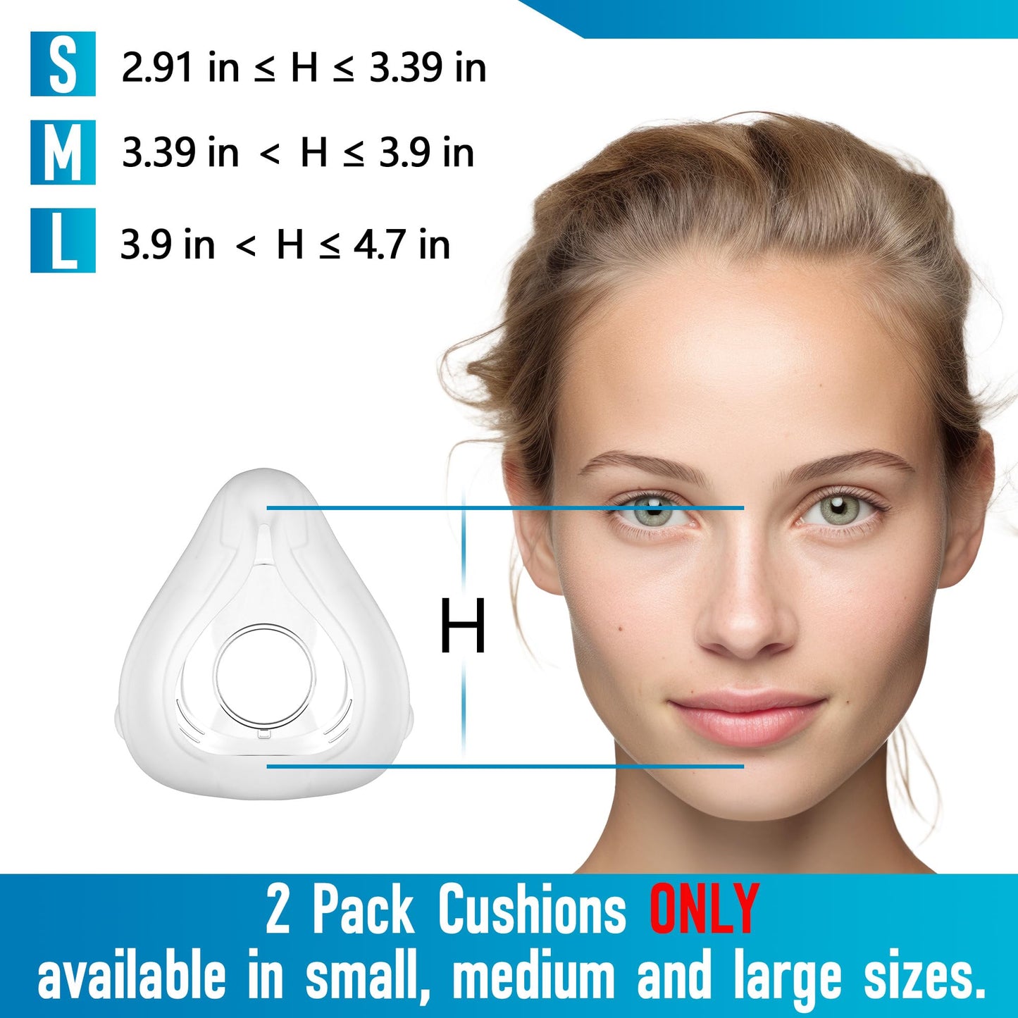 Generic 2 Pack Comfort Seal Supplies Cushions for F20 Close Supple Fit Replacements - Large