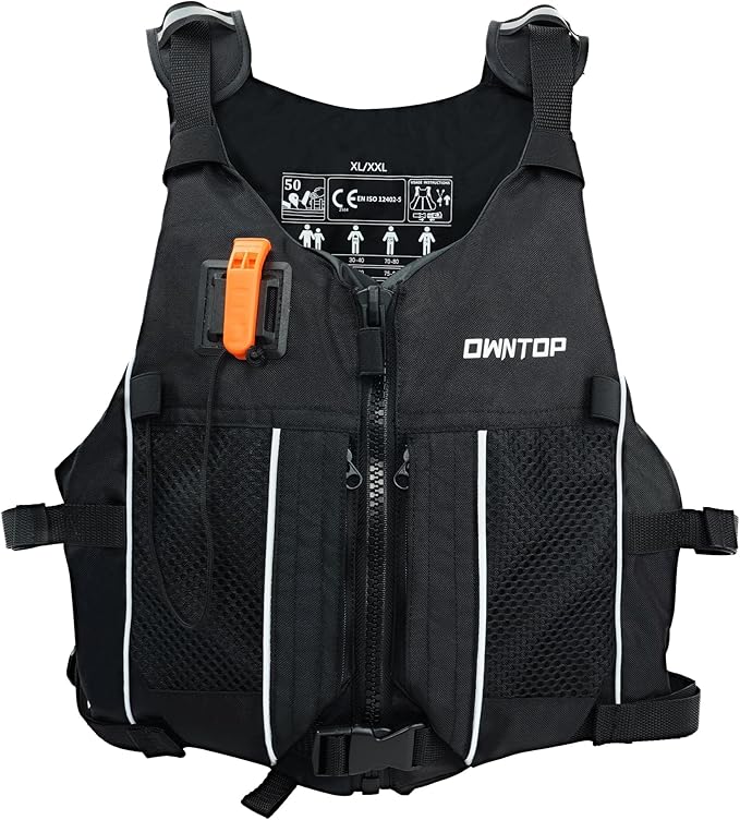 Owntop Swim Jacket Adult Youth | Hydration Pack | Dual Mesh Pockets | Attached Whistle | Ultra-Thin for Freer Movement | K...