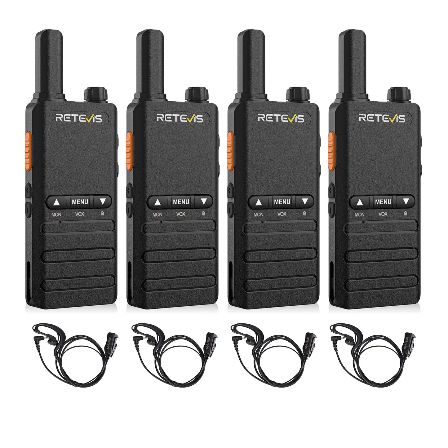 Retevis B3B Walkie Talkies For Adults, Compact 2 Way Radios With Earpiece, 1620Mah, Usb-C, Vox, Key Lock, 3+2 Buttons, License-F