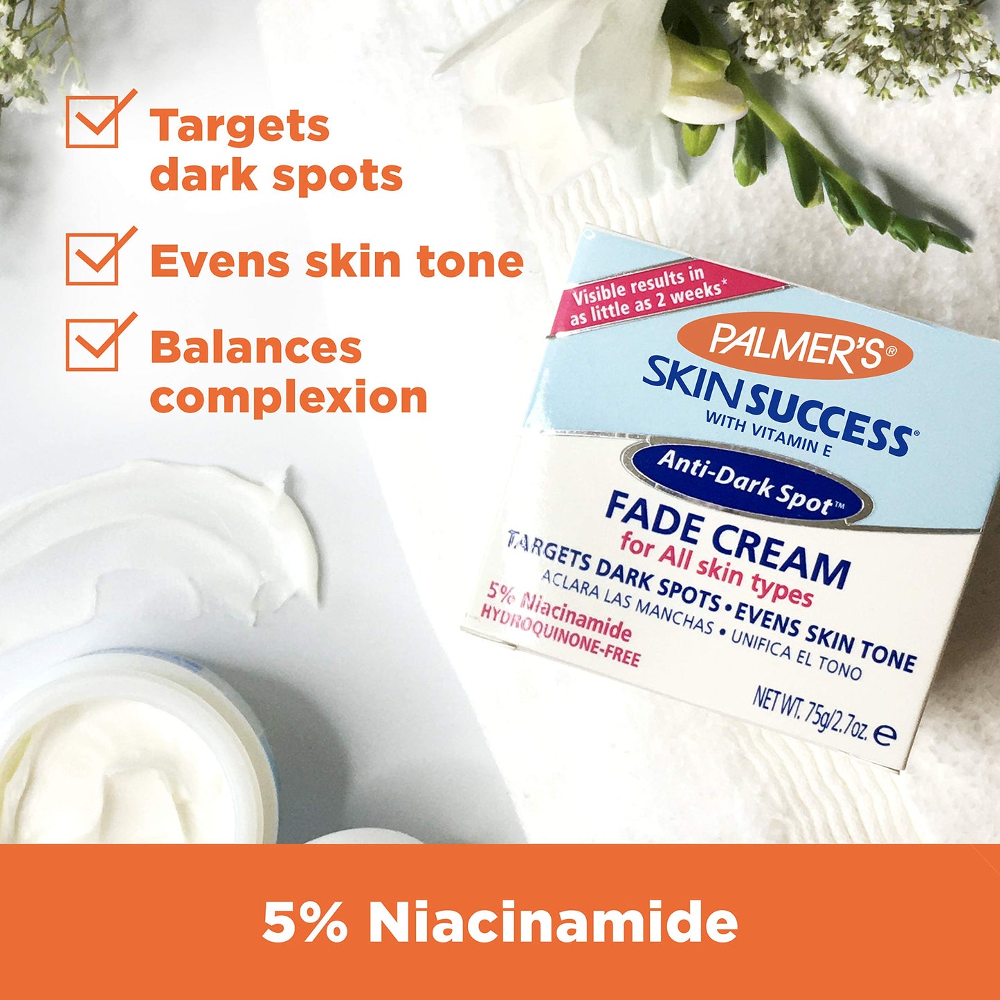 Palmer's Skin Success Anti-Dark Spot Fade Cream with Vitamin E and Niacinamide, Helps Reduce Dark Spots and Age Spots, Face Crea