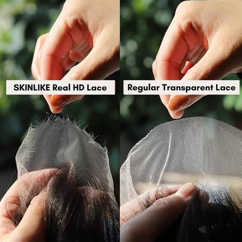 AUROO Water Wave 4x4 SKINLIKE Real HD Lace Closure Only Single Knot Human Hair 18 In,12A Virgin 0.09 mm Ultra-thin Invisible Wet n Wavy Curly Swiss HD Lace Closure Pre Plucked Free Part Natural Black
