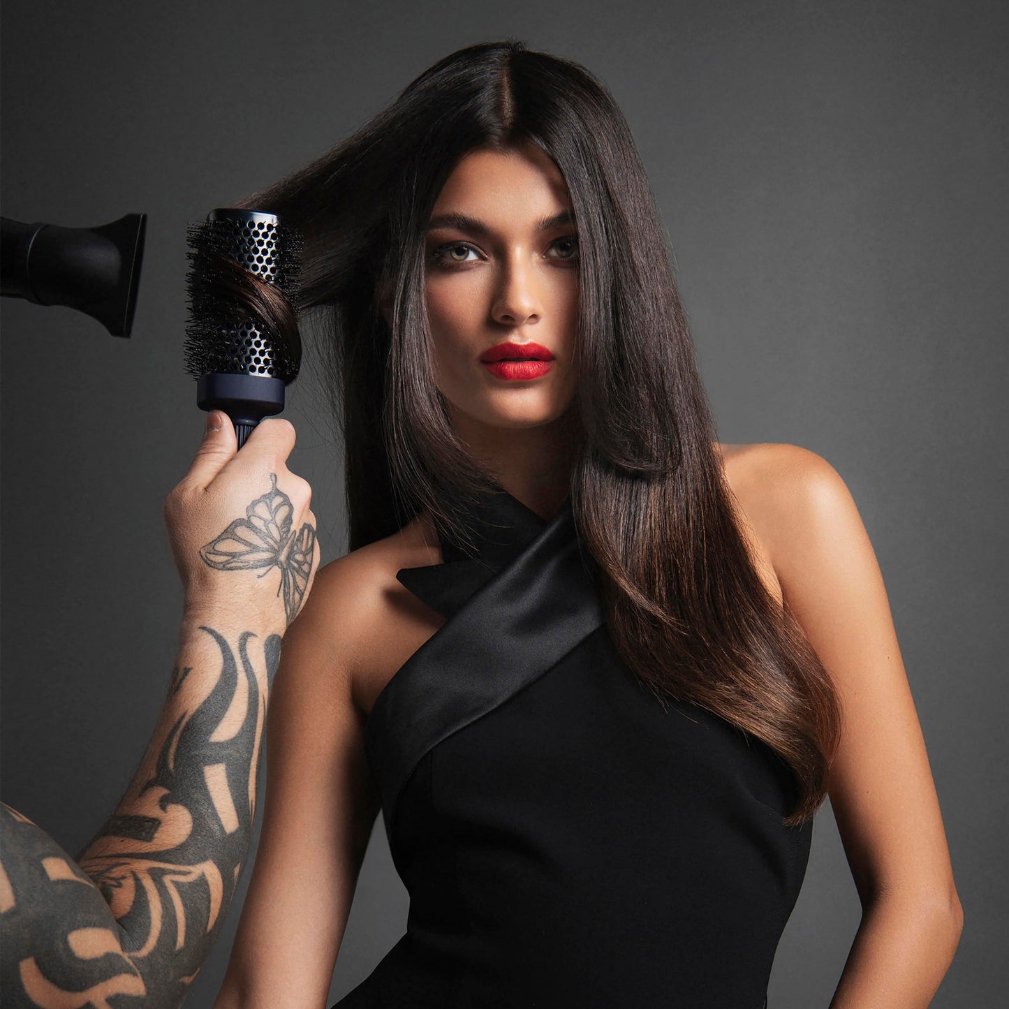 Fromm Professional Intuition Square Styler 1.75 Inch Ceramic & Ionic Thermal Brush in Blue, 2-in-1 Straighten & Wave Blow Drying
