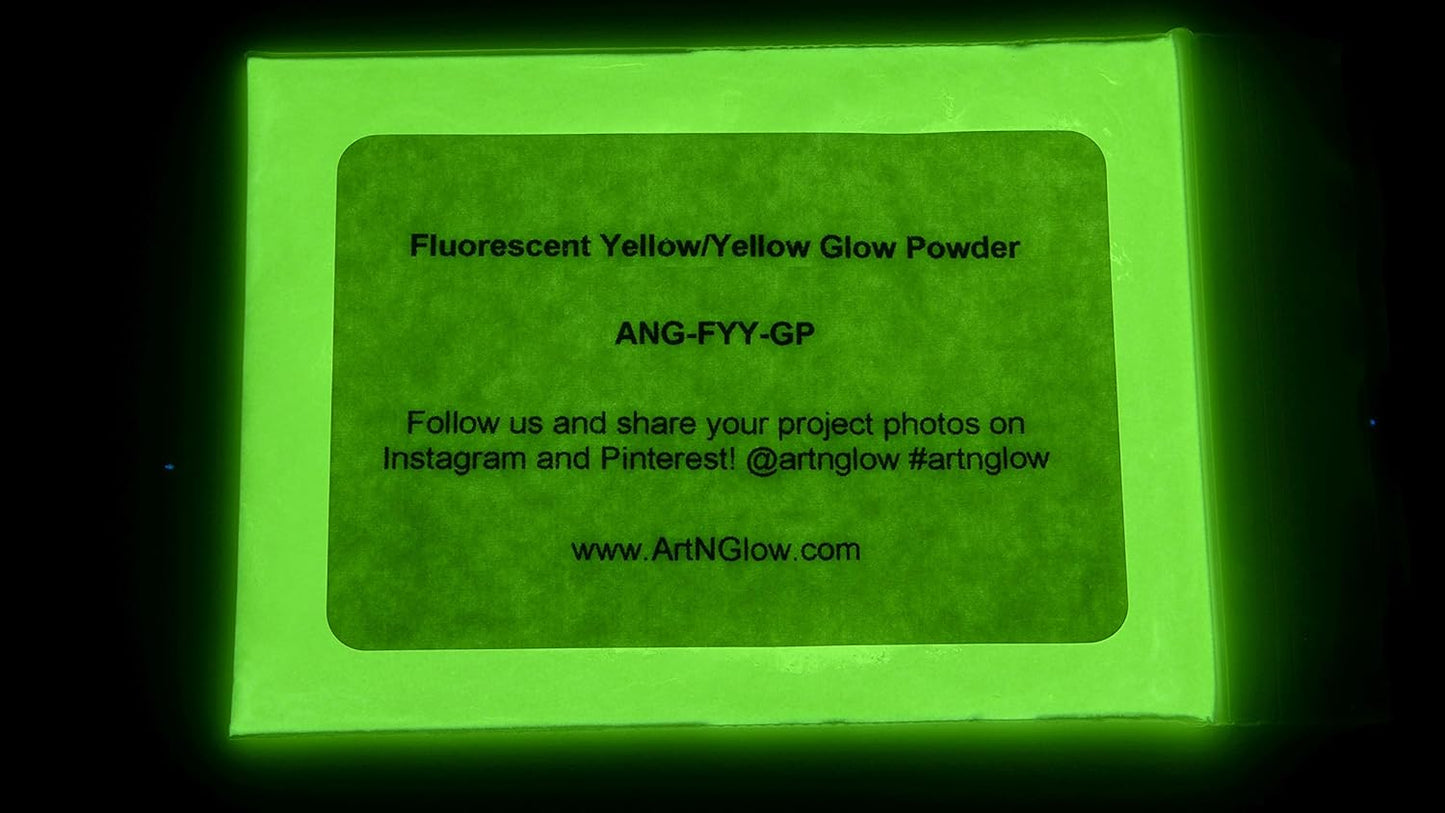 Glow in The Dark Pigment Powder - Neutral and Fluorescent Color for Art Painting, Fine Art, Nail Art Paint, and DIY Crafts - Long Lasting 10+ Color Options - Fluorescent Yellow (1 Kilogram)