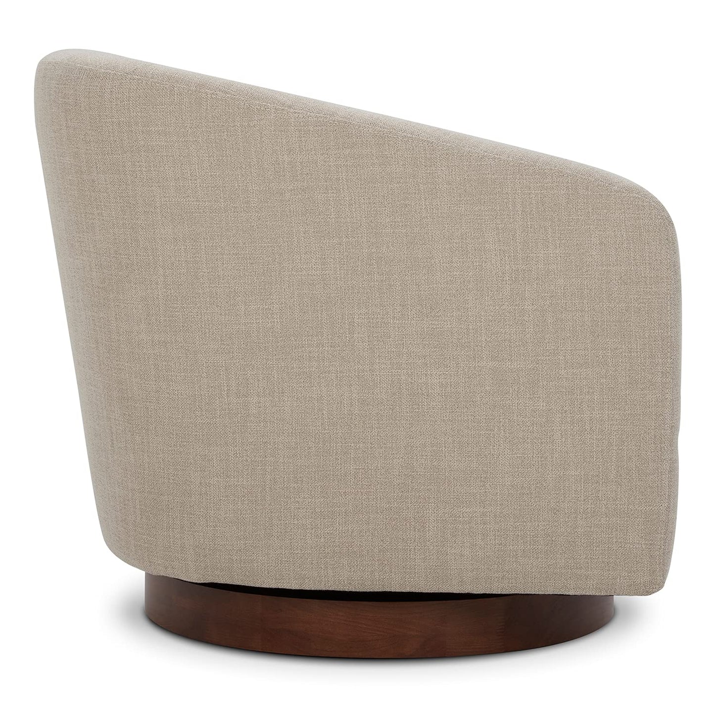 CHITA Swivel Accent Chair, FSC Certified Upholstered Fabric Barrel Chair for Living Room, Fully Assembled, Flax Beige