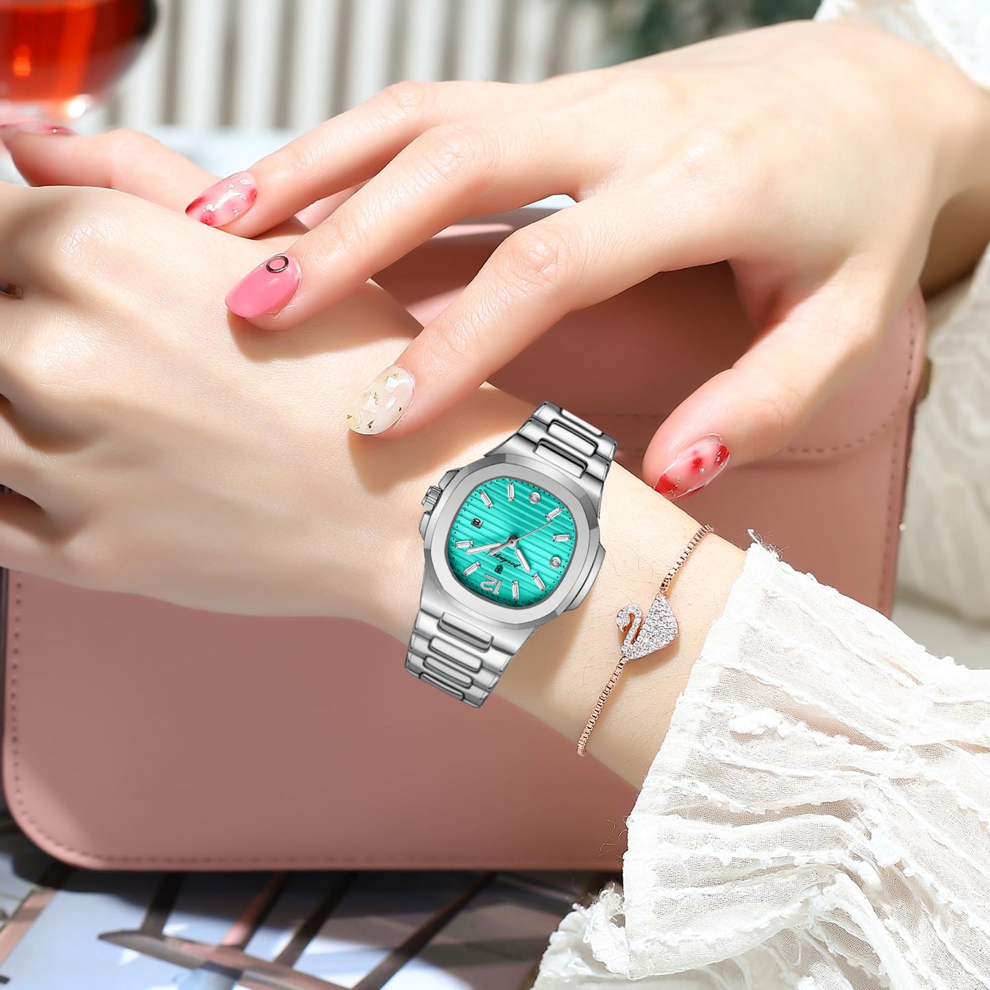 TIMGUX Watch for Women Business Dress Analog Quartz Two Tone Stainless Steel Waterproof Luminous Date Luxury Casual Wrist Watch