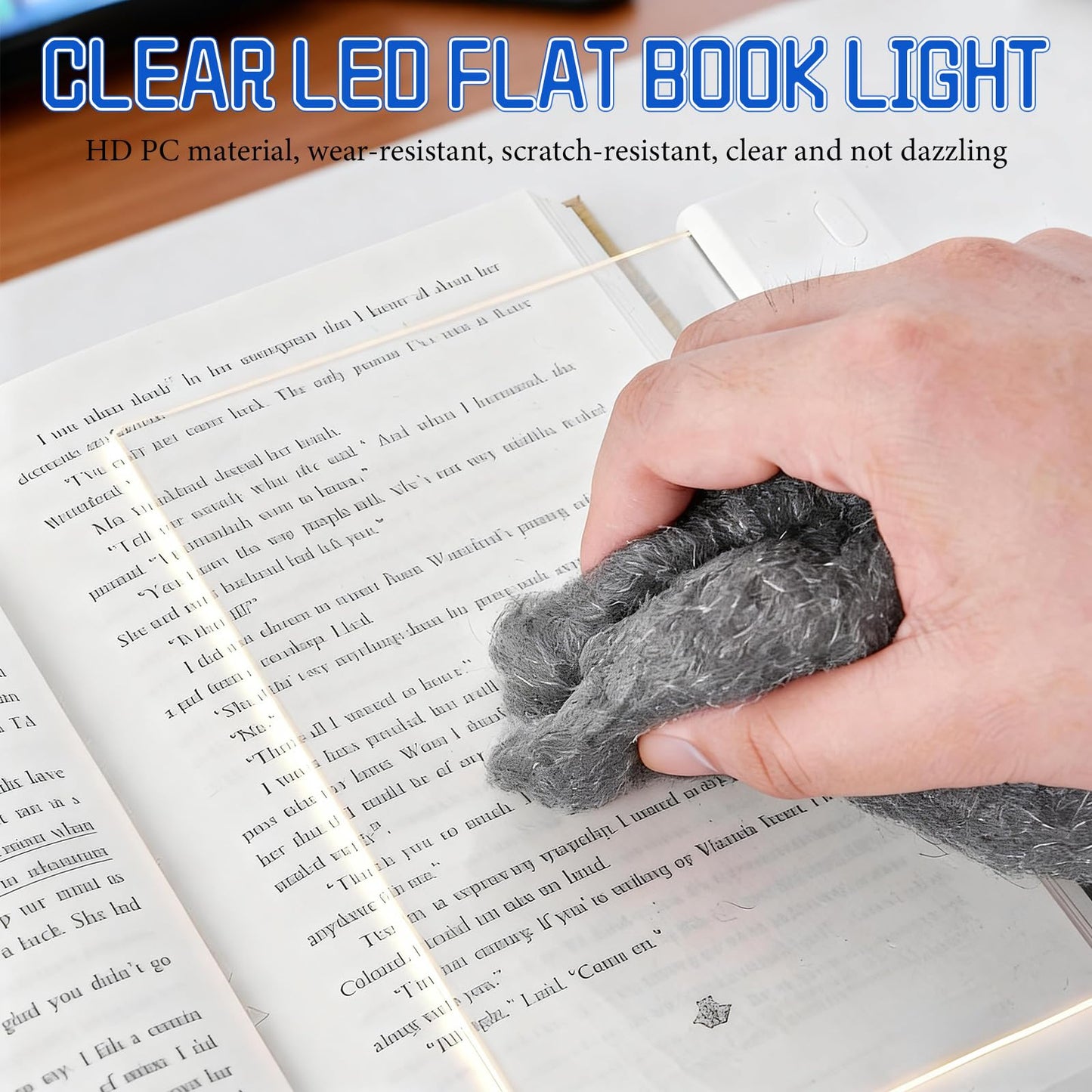 LED Reading Light, Rechargeable Clear Flat Book Light with 3 Colors & Timer, Dimmable Book Lights for Reading at Night, Doodleable Panel Plate Lamp Full Page Lights, for Book Lovers (Pink)