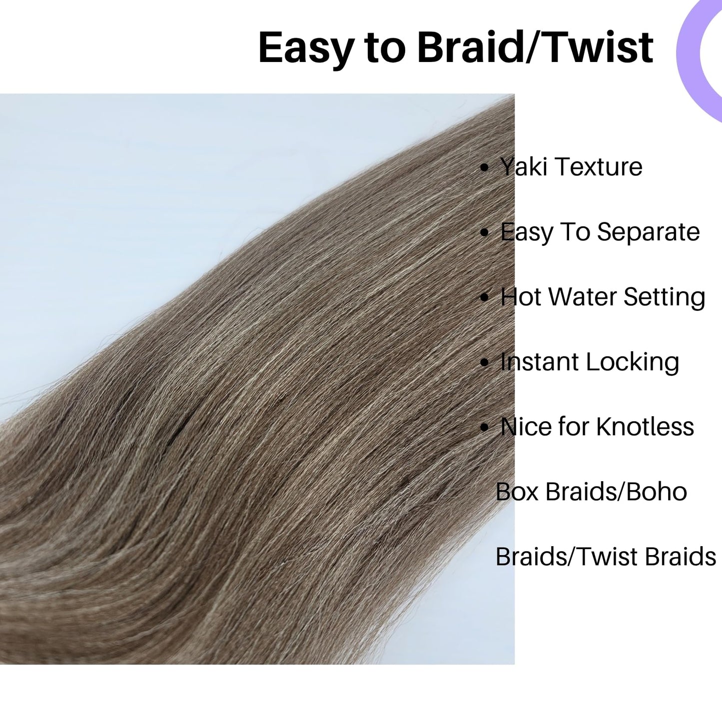 Dark Ash Brown Braiding Hair Pre Stretched Mixed for Knotless Box Braids 26Inch Synthetic Feed in Braids Hair for Braiding
