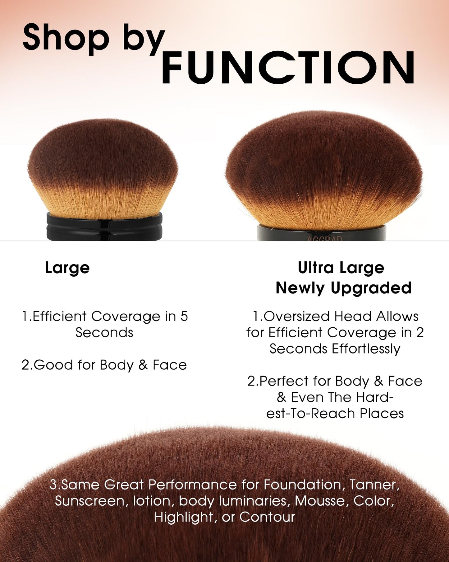 Extra Large Body Makeup Brush Self Tanner Kabuki Foundation Brush for Leg Face Makeup, Back Lotion Sunscreen Applicator Self Tan