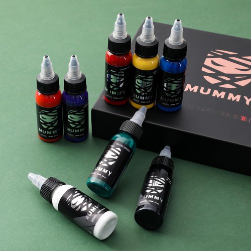 Mummy Primary Tattoo Ink Set 1 oz (30ml) 8 Colors Tattoo Pigment Kit Ink for Tattoo Supply
