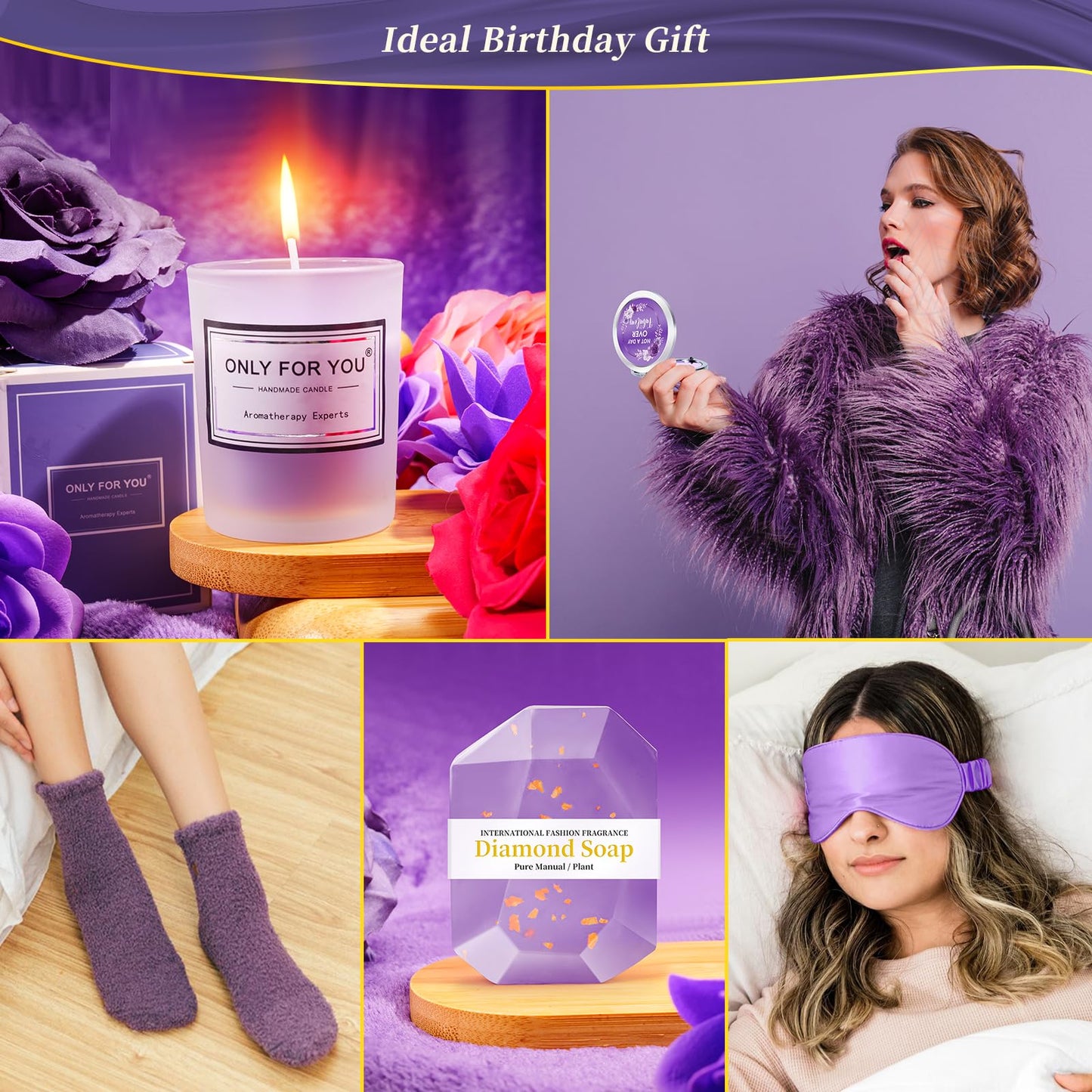 14PCS Birthday Gifts for Women ,Mom, Wife, Girlfriend, Sister, Her- Self Care Gifts Get Well Soon Gifts Basket for Women Lavender Relaxing Spa Gifts Care Package w/ Blanket Mothers Day Gifts for Mom