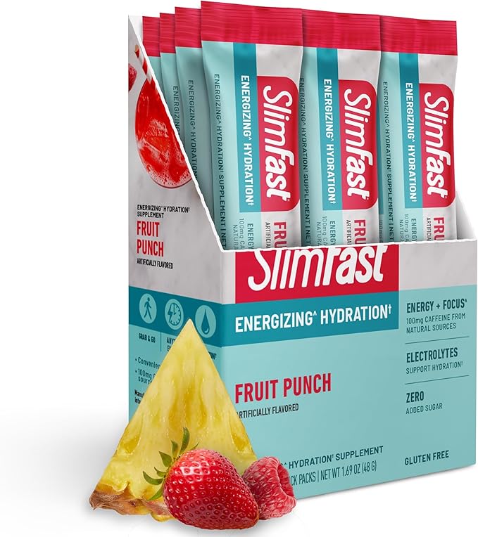 SlimFast Hydration Packets, Intermittent Fasting Electrolytes, Drink Mix Packets, Intermittent Fasting Powder, Energy Powd...