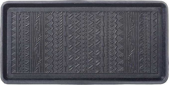 HF by LT Boho Rubber Boot, 32 x 16 inches, One-Piece Seamless Construction, Durable Vulcanized Rubber, Year Round Use Indoors or Outdoors, Black