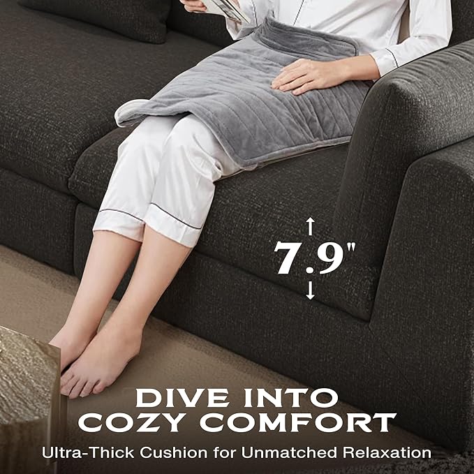 Fajiani Oversized Modular Sectional Sofa, Cloud Couch Deep Seat Sofa Cushion Covers Removable, Oversized Sectional Couches for Living Room (1 Single Seater-Dark Gray)