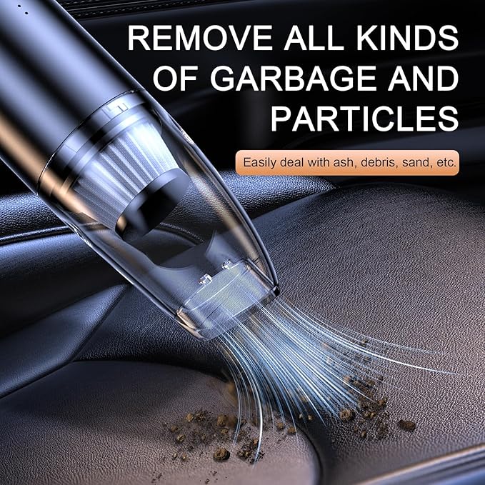 Q&F Tech Handheld Vacuum Cleaner/Car Vacuum Cleaner, Wireless Portable Rechargeable Vacuum Cleaner for Car, Home & Office, Mini Cordless Vacuum Cleaners for Desk & Crevice Between Furniture