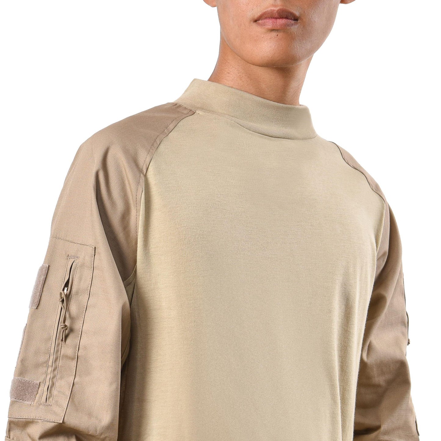 Mens Army Military Battle Combat Camo Tactical Uniform Hunting Game Shirts Tops (Desert Sand, Size S)