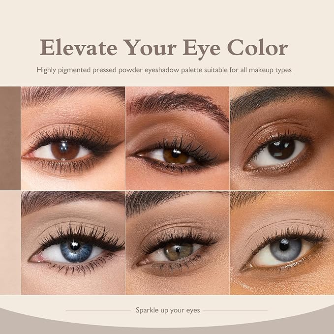 Matte Eyeshadow Palette 2 PCS, Mocha Nude Brown Eye Shadow Palettes Nude Neutral Eyeshadow for Women, Smooth Powder Lightweight Blendable sombras para ojos Compact Daily Eyes Makeup, Set F