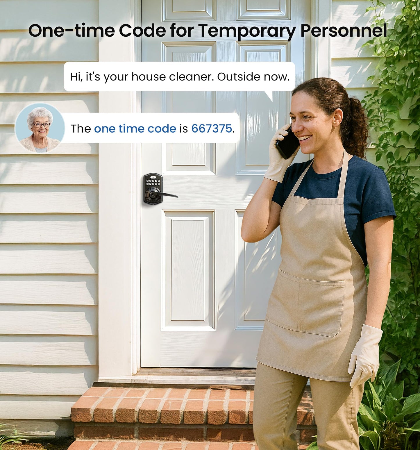 Veise Keypad Door Lock with Handle, Keyless Entry for Front Door & Bedroom, Electronic Lock with Code, Auto-Locking, Easy Installation, Passage Mode, Matte Black