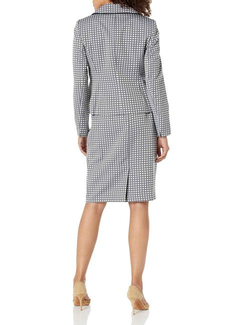 Le Suit Women's JKT/Skirt Suit, Black/Vanilla ICE