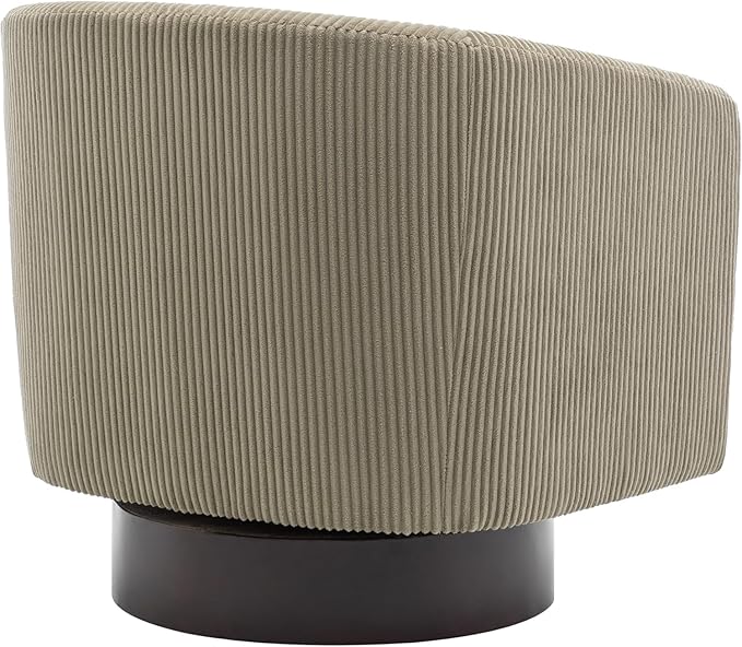 UIXE Swivel Accent Chair, Upholstered Corduroy Barrel Chair for Living Room, Small Single Sofa Bedroom Reading Seat, Set of 4, Camel