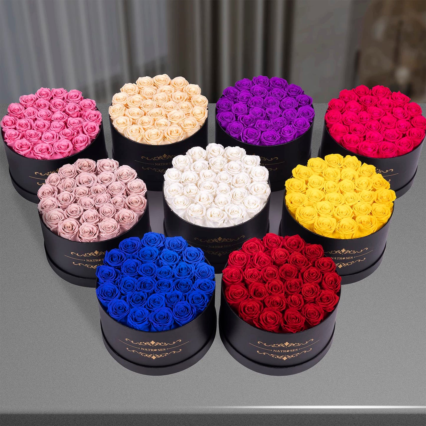 NATROSES 27 Piece Forever Preserved Roses in a Box, Preserved Flowers for Delivery Birthday, Flowers Gifts for Mothers Day, Red