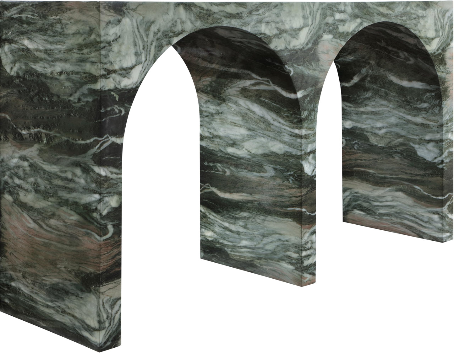 Meridian Furniture Faenza Green Marble Finish Console Table