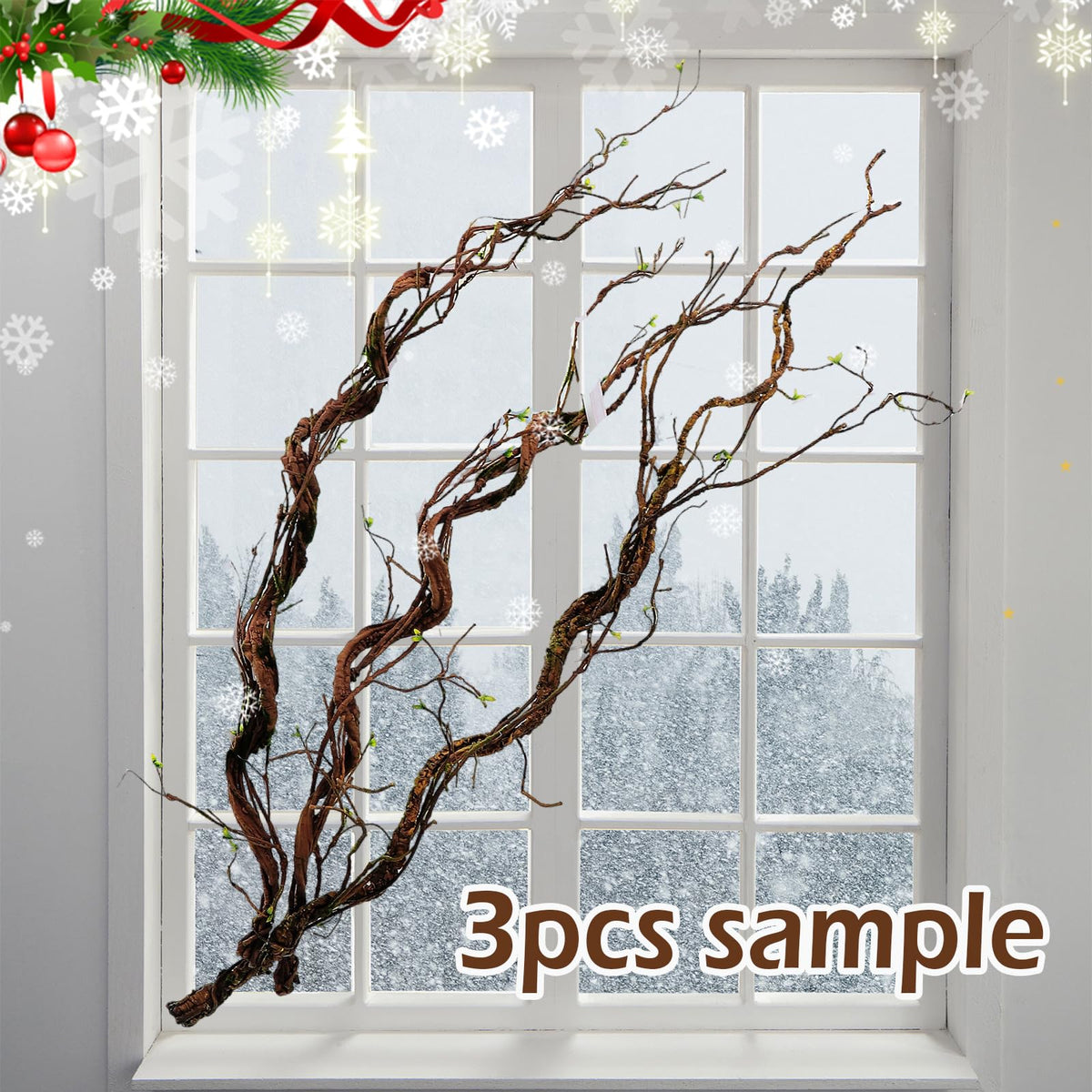 CONGZHANHH 1Pcs 63in Wall Hanging Artificial Plants Tree Trunk Fake Cherry Tree Branches Rattan Liana Cane Vine for Wedding Outdoor Garden Home Living Room Christmas Decoration
