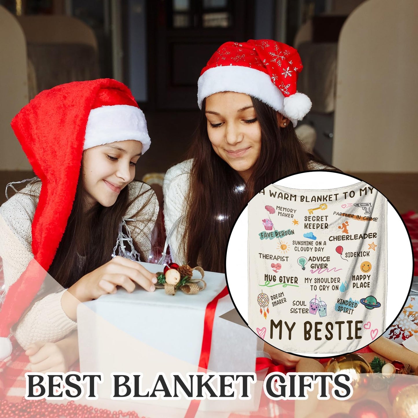 Best Friend Blanket, Best Friend Birthday Gifts for Women, Friendship Gifts for Woman, BFF - Work Bestie&Coworker Leaving Gift Ideas, Christmas day for BestFriend Coworkers, Bestie blanket 60"x 50"