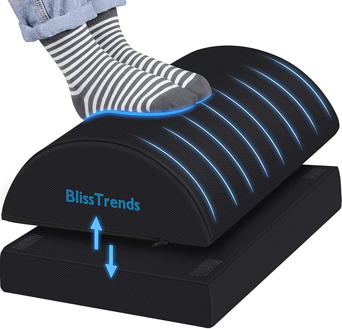 BlissTrends Foot Rest for Under Desk at Work-Versatile Foot Stool with Washable Cover-Comfortable Footrest with 2 Adjustab...