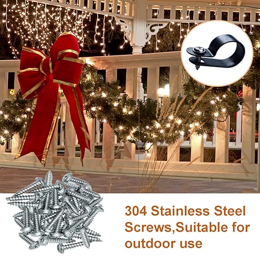 300 Pack 3/8 in Rope Light Clips Black,Rope Light Clips p-Style Mounting Clips Plastic Cable Clamps for Wire Management(Black-300p, 3/8)