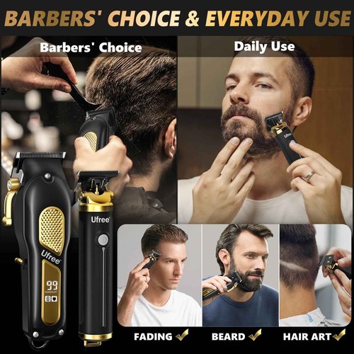 Ufree Beard Trimmer for Men, Cordless Hair Clippers, Electric Razor Shavers for Men, Professional Clippers and Trimmers Set, Cordless Clippers for Hair Cutting