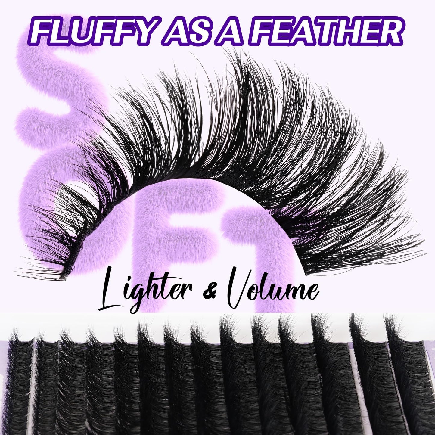 Lash Extension Kit 3D Thick Lash Clusters Kit 280pcs Eyelash Extension Kit 10-18mm 100D D Curl DIY Lash Extension Kit with Lash