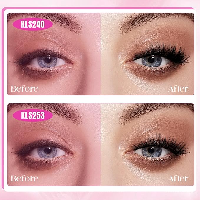 FADLASH Lash Clusters Individual Lashes 10-18mm Eyelash Clusters D Curl DIY Lash Extension Clusters Wispy Cluster Lashes (KLS240+KLS253-07D-Mix10-18)