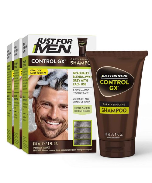 Just for Men Control GX Grey Reducing Shampoo for Lighter Shades of Hair & Control GX Grey Reducing Shampoo, Gradual Hair Color