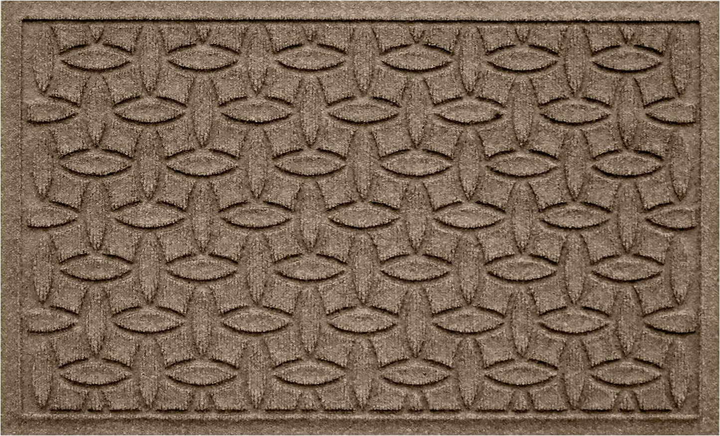 Bungalow Flooring Waterhog Door Mat, 2' x 3' Made in USA, Durable and Decorative Floor Covering, Skid Resistant, Indoor/Outdoor, Water-Trapping, Ellipse Collection, Khaki/Camel