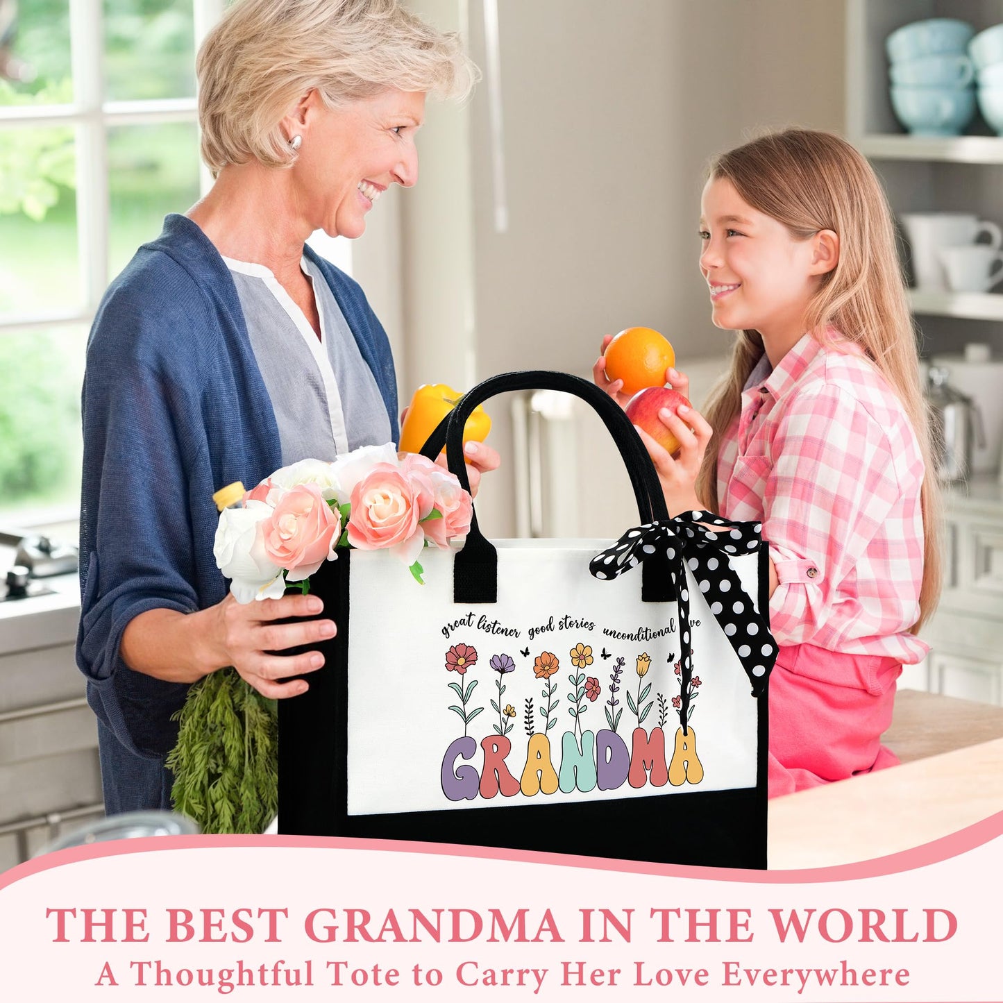 Grandma Gifts for Grandma Birthday Gifts from Grandkids Unique New Grandmother Gift for Nana Gift Ideas for Grandmas Cool Presents for Grandmas Bracelet Tote Bag Cup Candle Socks Acrylic Puzzle