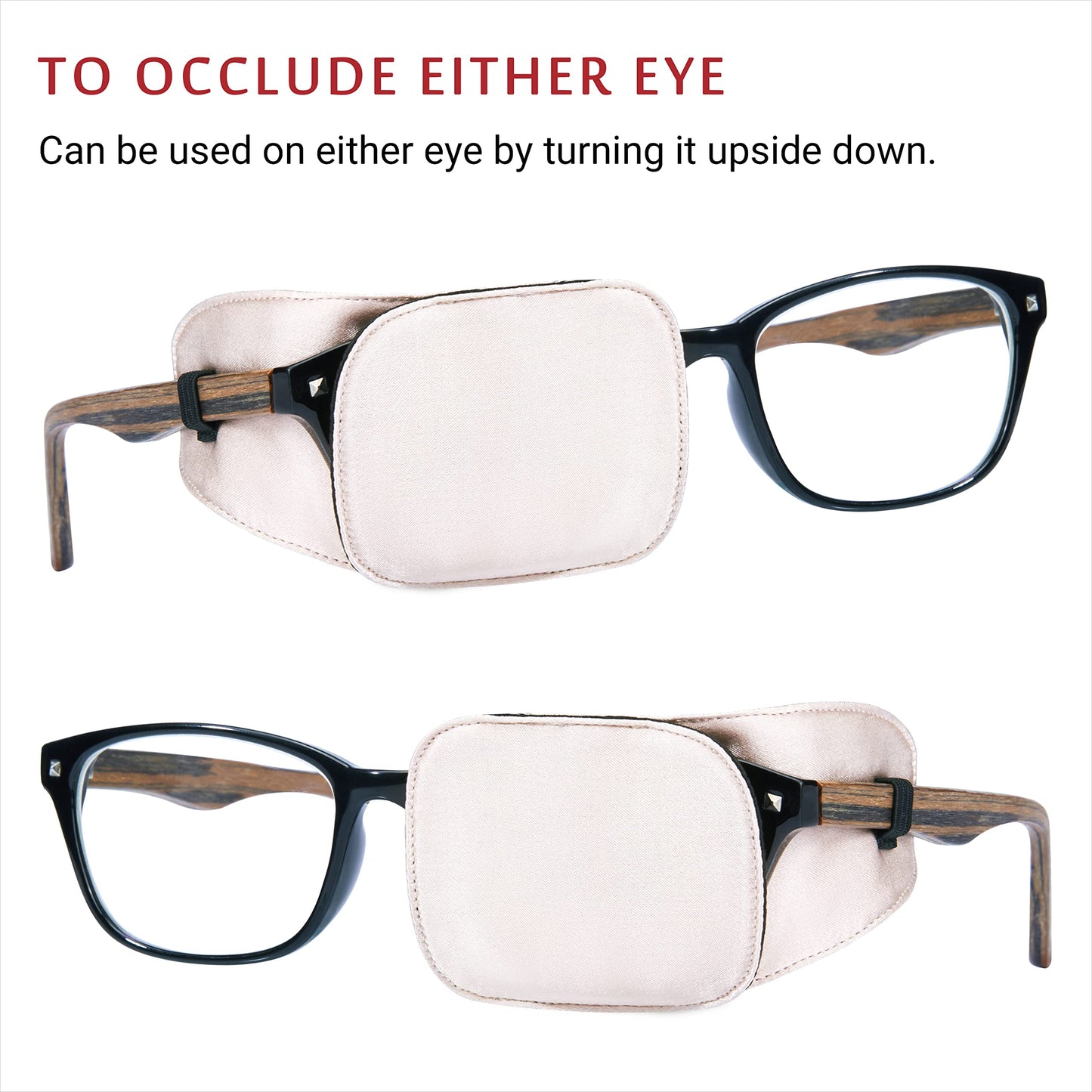 Astropic Silk Eye Patch for Adults Kids Glasses to Cover Either Eye (Medium, Creamy Beige)