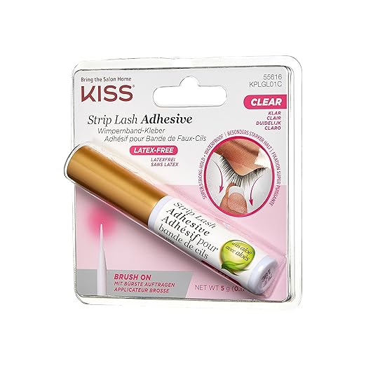KISS Strip Eyelash Adhesive, Clear 0.176 Oz KPLGL01 (Pack of 2)