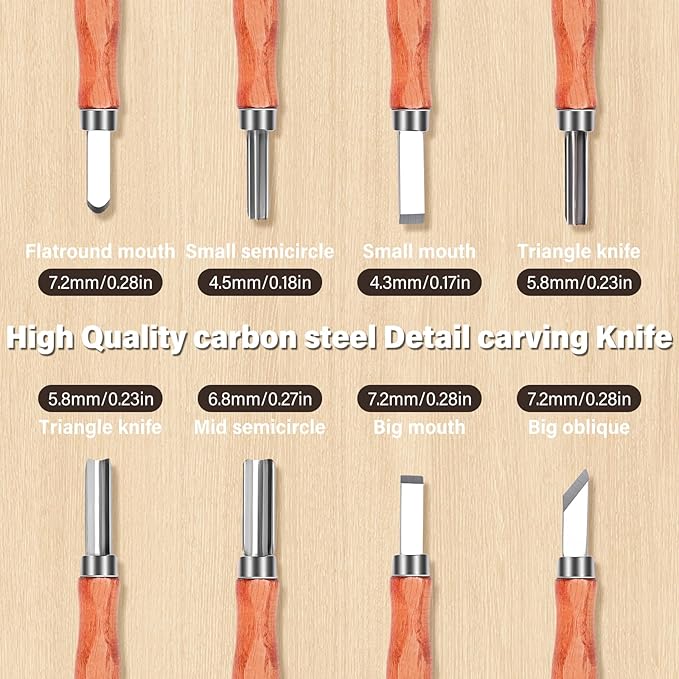 Deluxe Wood Carving Kit with Leather Case,Wood Carving Tools Set with Wood Carving Knife,Detail Knives,Basswood Blocks,Gloves,Strop Block,Polishing Compound for Whittling Kit Hobbies for Adults
