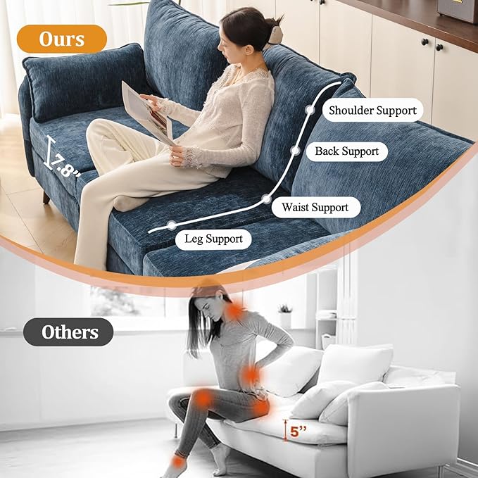Rexulqo 135'' Modular Sectional Sofa with All Seats Storage, Oversized L Shaped Couch,4-Seater Comfy Cloud Couches with Movable Ottoman,24.5'' Deep Seat,Big Sofas for Living Room,Bedroom,Velet,Blue