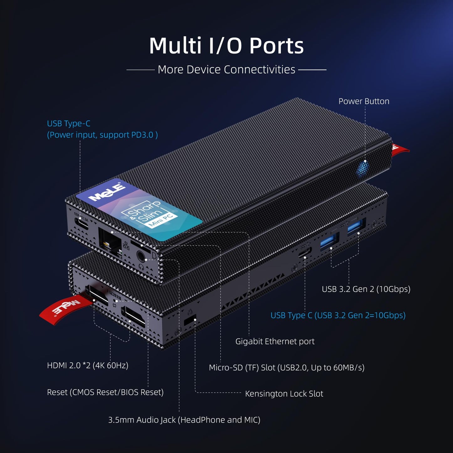 Mele Pcg02 Pro Fanless Mini Pc Stick Alder Lake N100(Up To 3.4Ghz) Micro Pc 8Gb 256Gb Mini Computers Small Desktop With 2.4G/5G