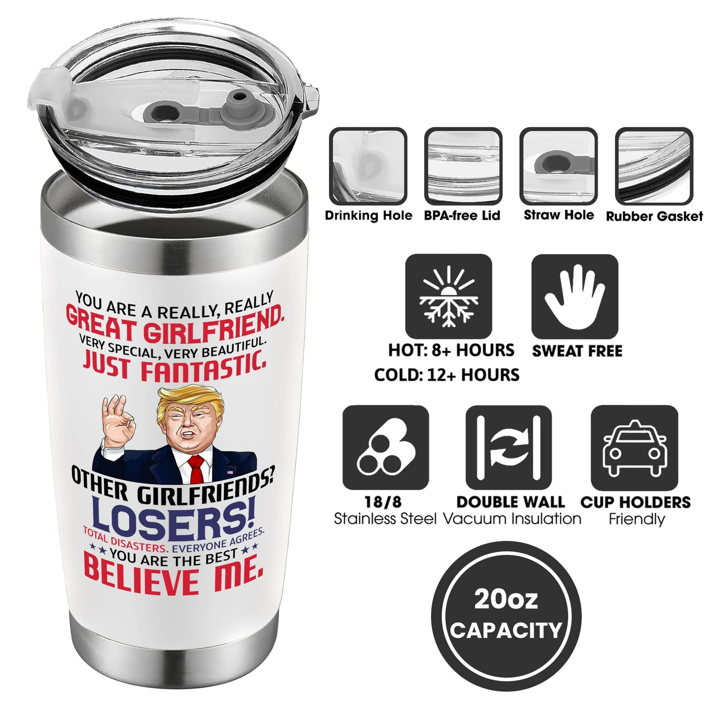 UMACVN Gifts for Girlfriend - Anniversary, Birthday, Christmas Girlfriend Gifts for Women - Romantic Love Couple Gift for Her from Boyfriend - Gift Ideas for Couples - 20 Oz Stainless Steel Tumbler