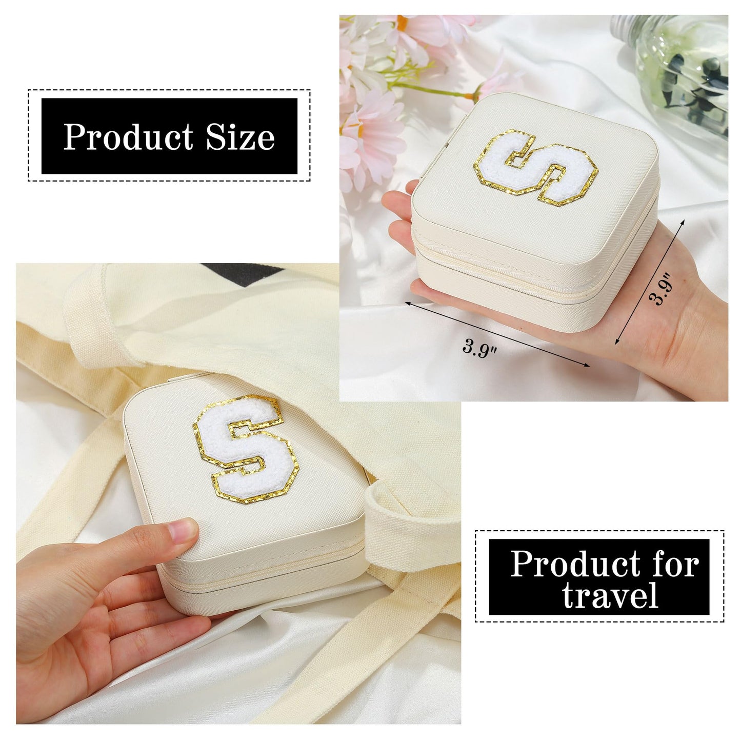 Parima Travel Jewelry Case - White Gift for Female Friends and Bridesmaids - Self Care, Birthday and Bride Gifts