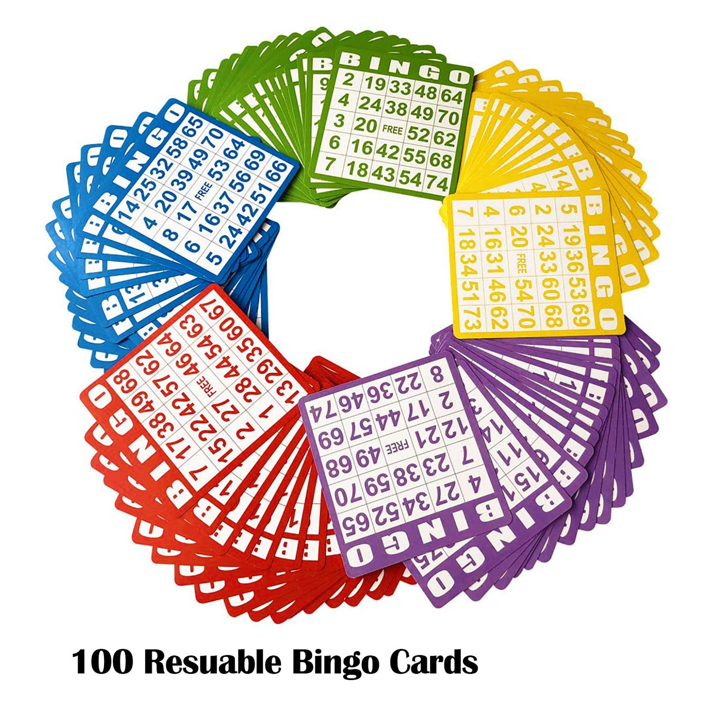 Yuanhe Jumbo Bingo Game Set - 11" Metal Round Cage, 75 Colored Balls, 100 Bingo Cards, 500 Mixed Chips and Master Board for Large Groups, Parties