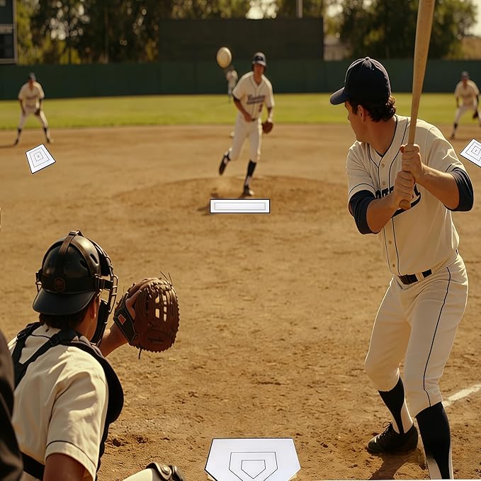 YiG9Sugr Baseball & Softball 5 Piece Base Set with Portable Carrying Bag 3 Throw Down Bases 1 Homeplate 1 Pitching Rubber, Flexible Anti-Slip Weather Resistant Rubber Bases for Yard Games