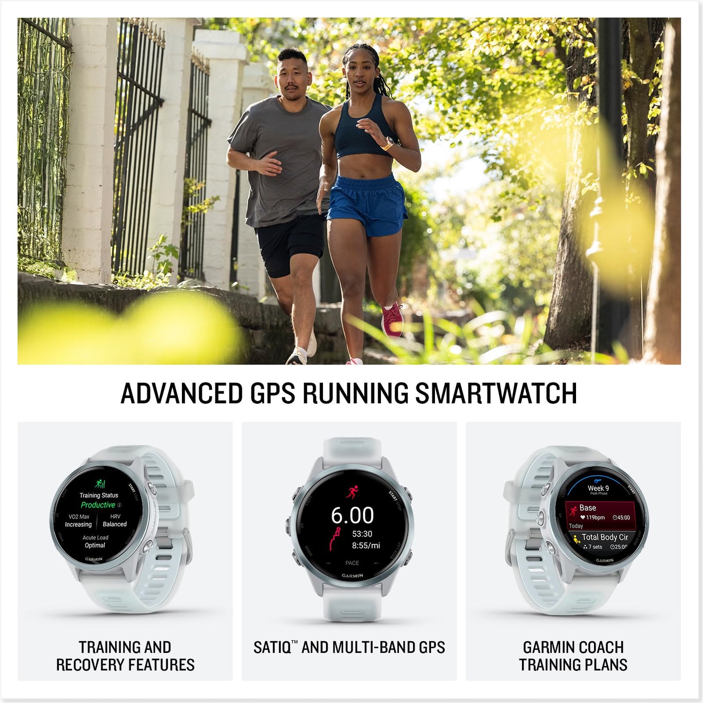 Playbetter Garmin Forerunner 570 (42 Mm, Cloud Blue/Translucent Whitestone) Running Gps Smartwatch - Amoled Display, Training &