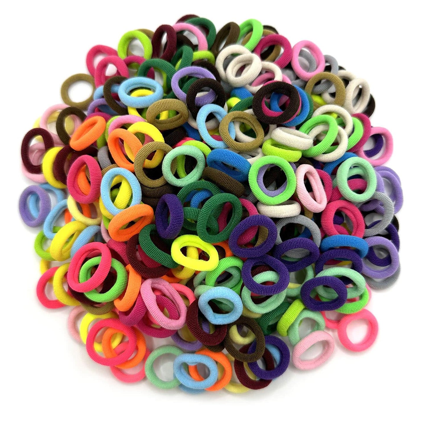 288 Pcs Toddler Hair Ties, Soft Seamless Cotton Hair Ties, Multicolor Small Hair Bands for Little Girls and Kids, Elastic Hair A