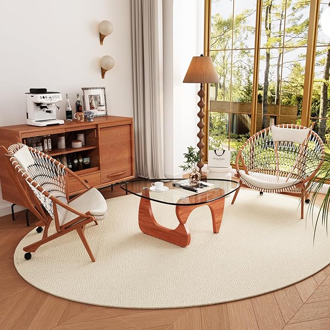 LUCKIIA Coffee Tables Glass Small Farmhouse Coffee Table Mid-Century Modern Wood Center Table for Living Room, Walnut Transparent, 36 Inch