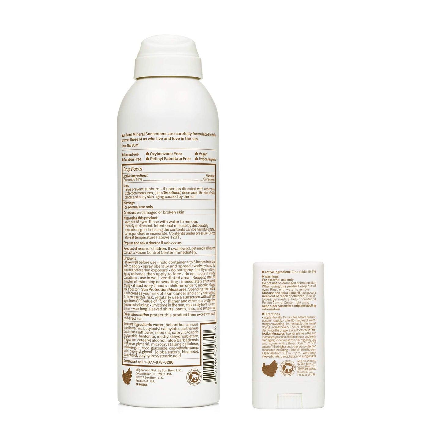 Sun Bum Sun Bum Mineral Spf 30 Sunscreen Spray and Spf 50 Face Stick Vegan and Reef Friendly (octinoxate & Oxybenzone Free) Broa