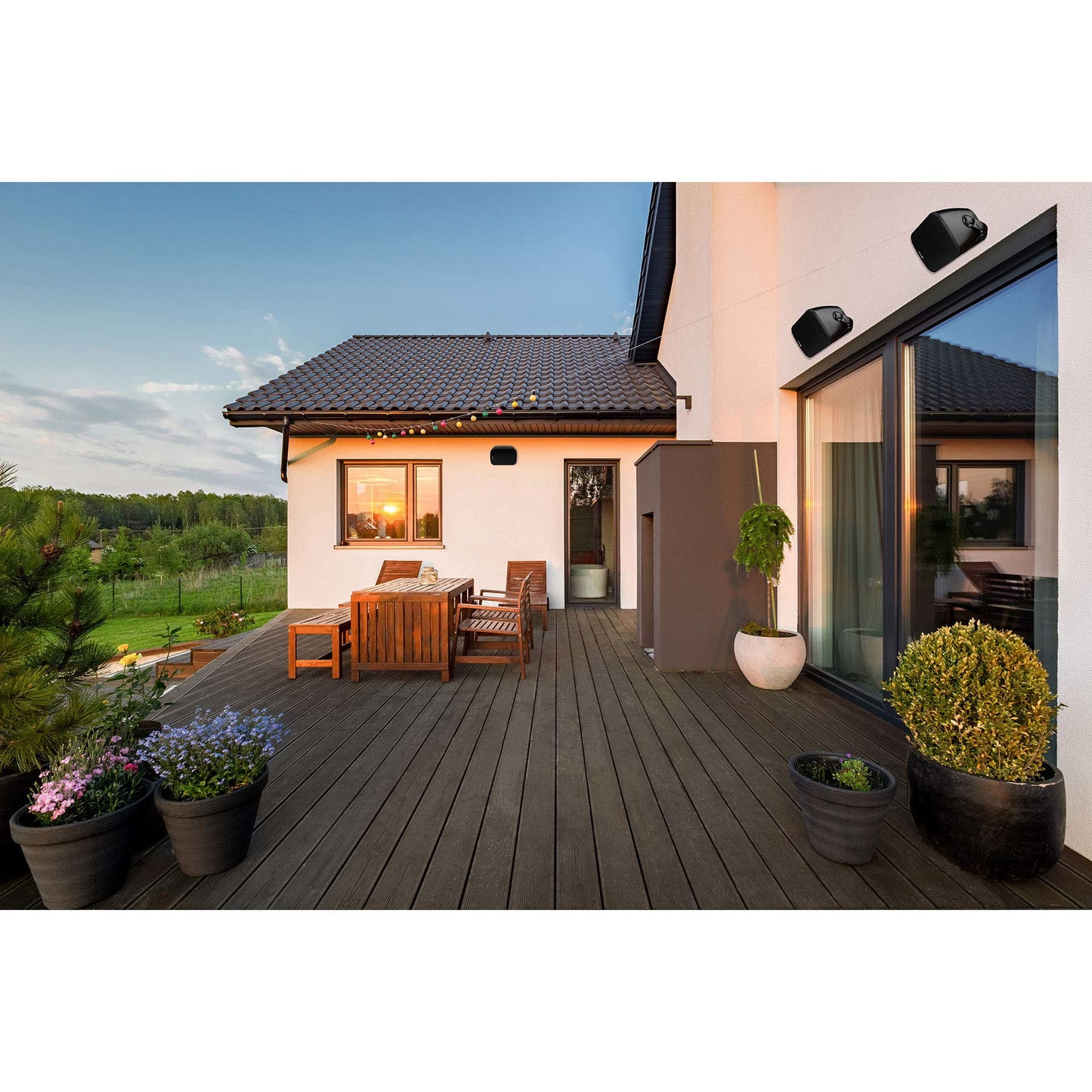 Dayton Audio Io65Xtb 6-1/2 Ip66 70/100V 8 Ohm Indoor/Outdoor 2-Way Speaker Pair W/Radiator Black