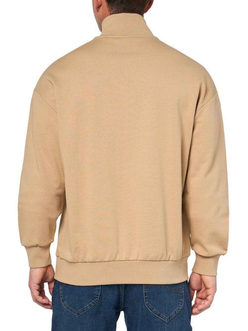 HUGO Twill French Terry Quarter Zip Sweatshirt, dunes, L